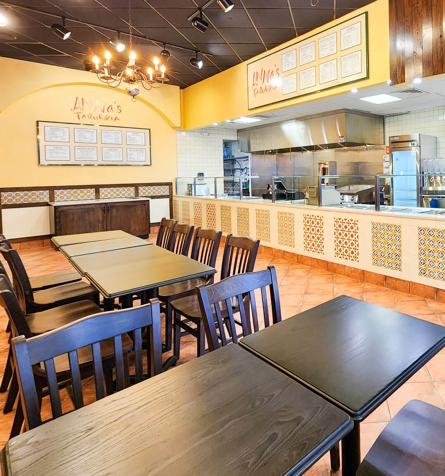 Interior of the Anna's Taqueria Longwood, Boston location