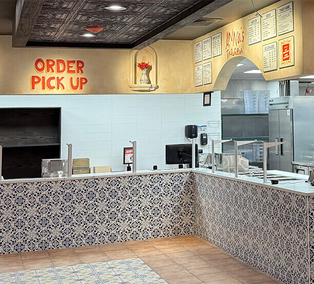 Interior of the Anna's Taqueria Northeastern, Boston location