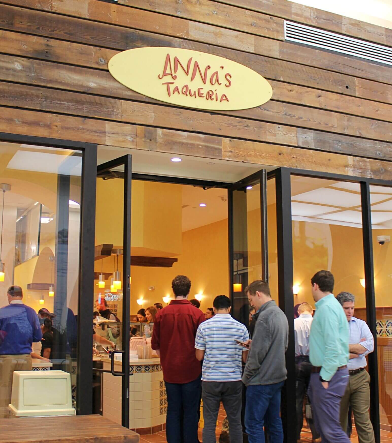 Exterior shot of the Anna's Taqueria in the Prudential Center, Boston location