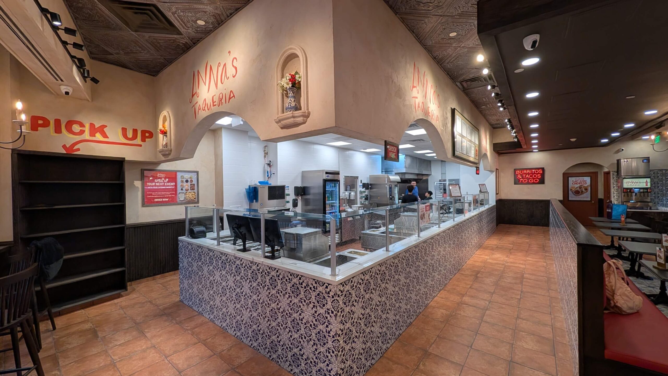 Interior shot of the Anna's Taqueria Summer Street, Boston location